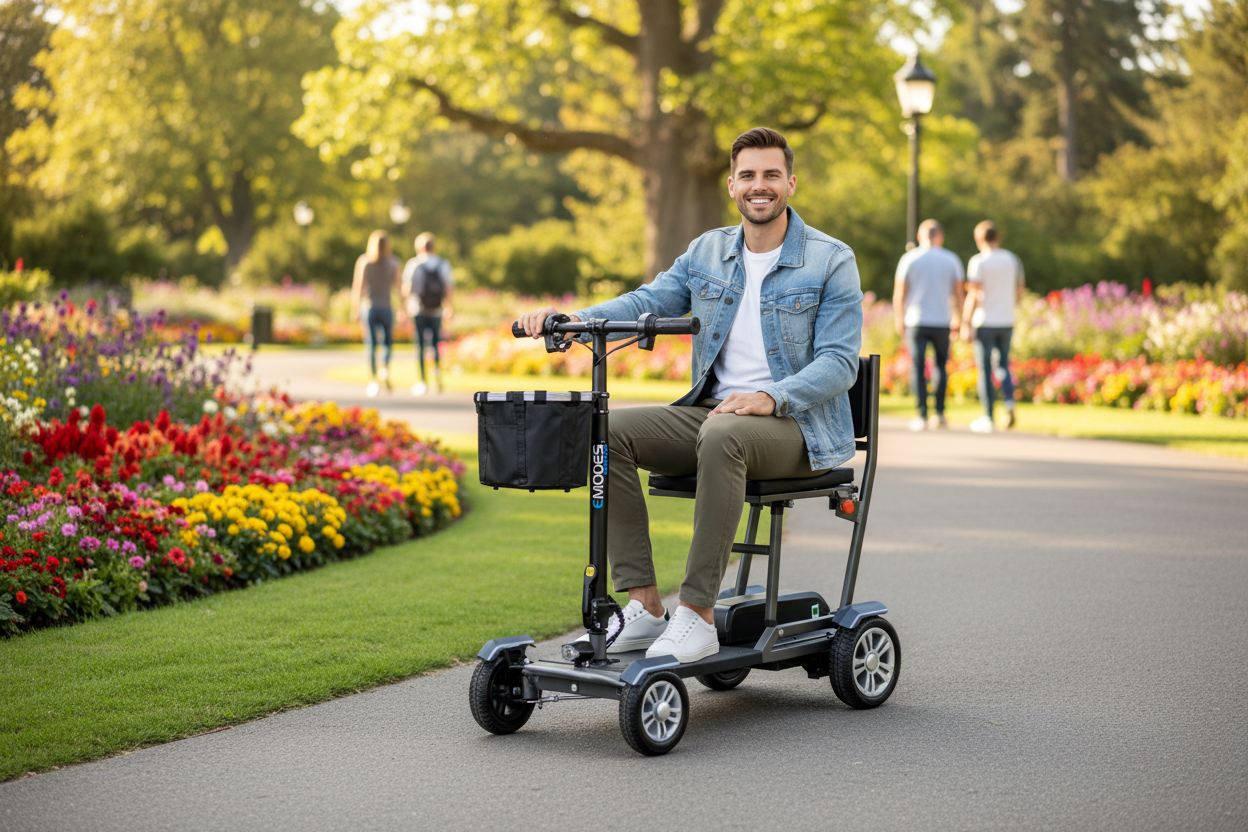 EM310H Hyperfold 18.5kg Lightweight Instant Folding Mobility Scooter – Black
