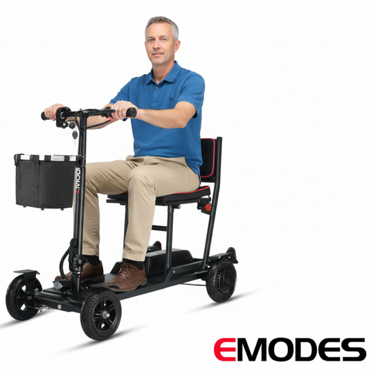 EM310B Lightweight Instant Folding Mobility Scooter – Black (Ex Display)