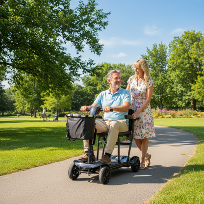 EM985 Swiftfold 17kg Lightweight Instant Folding Mobility Scooter – Black