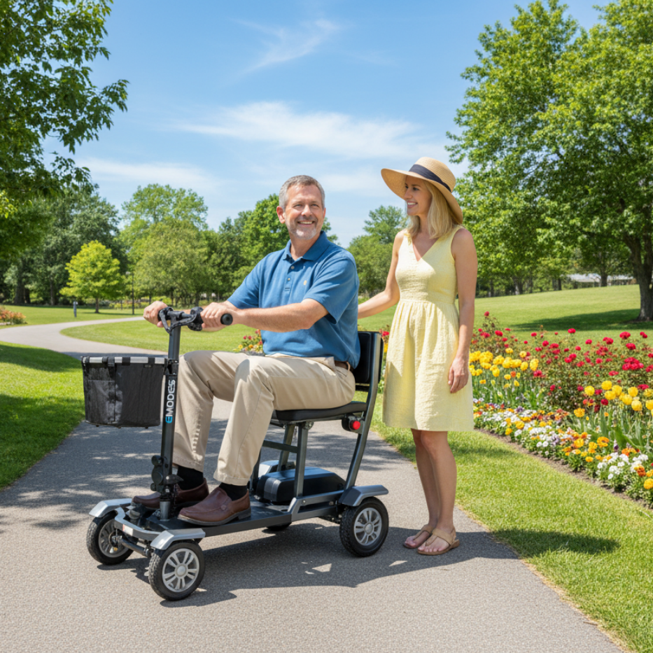 EM310H Hyperfold 18.5kg Lightweight Instant Folding Mobility Scooter – Black