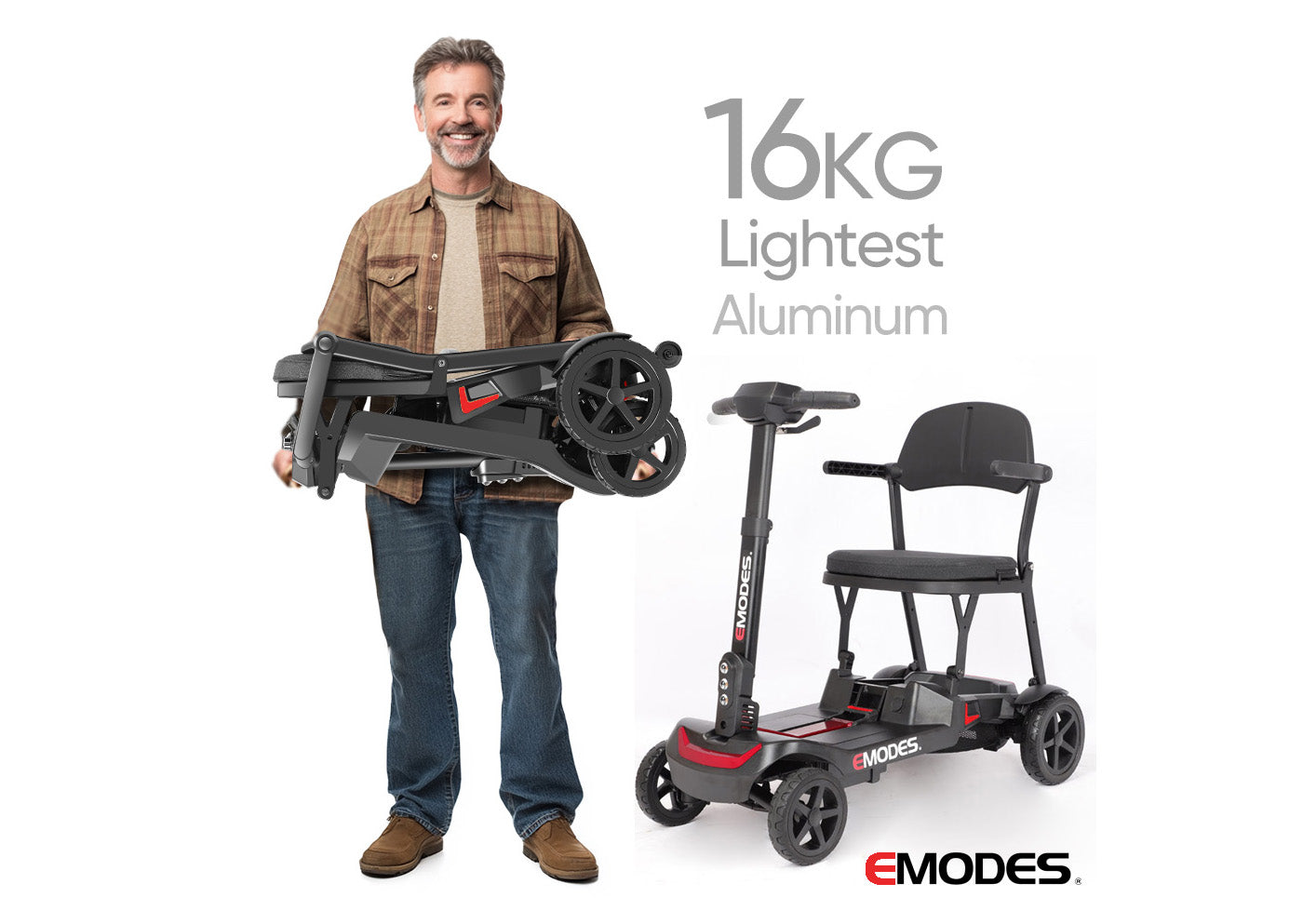 EM985S Litefold 16kg Instant Folding Mobility Scooter – Black